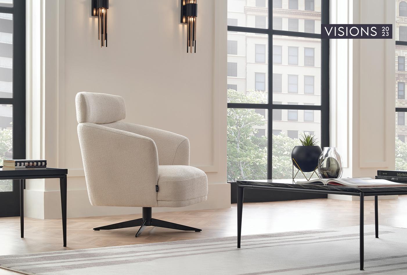 Swan - Swiwel Armchair w/ Headrest -