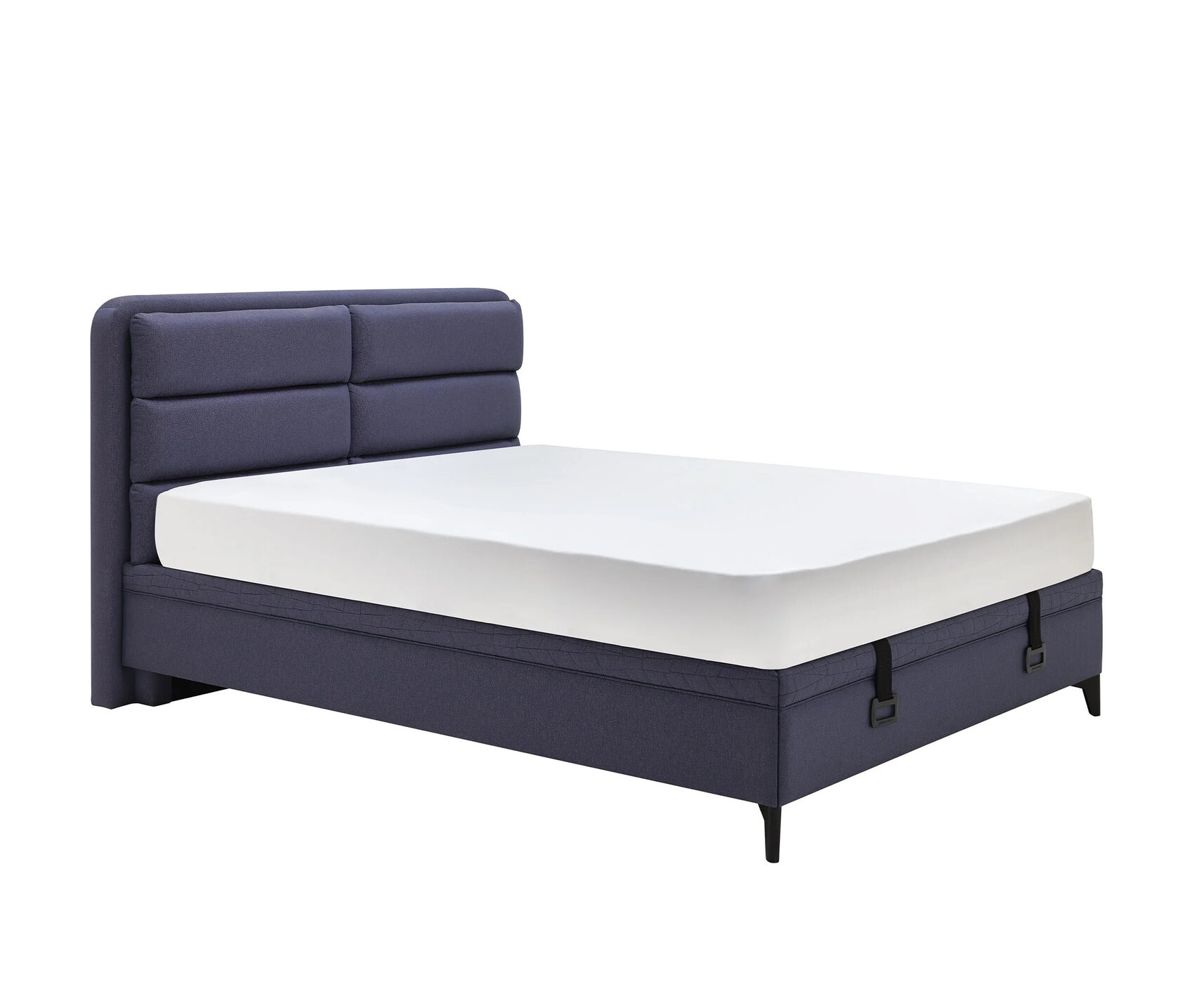 Botanic Navy Bed with Headboard & Storage Base - Contemporary King Size