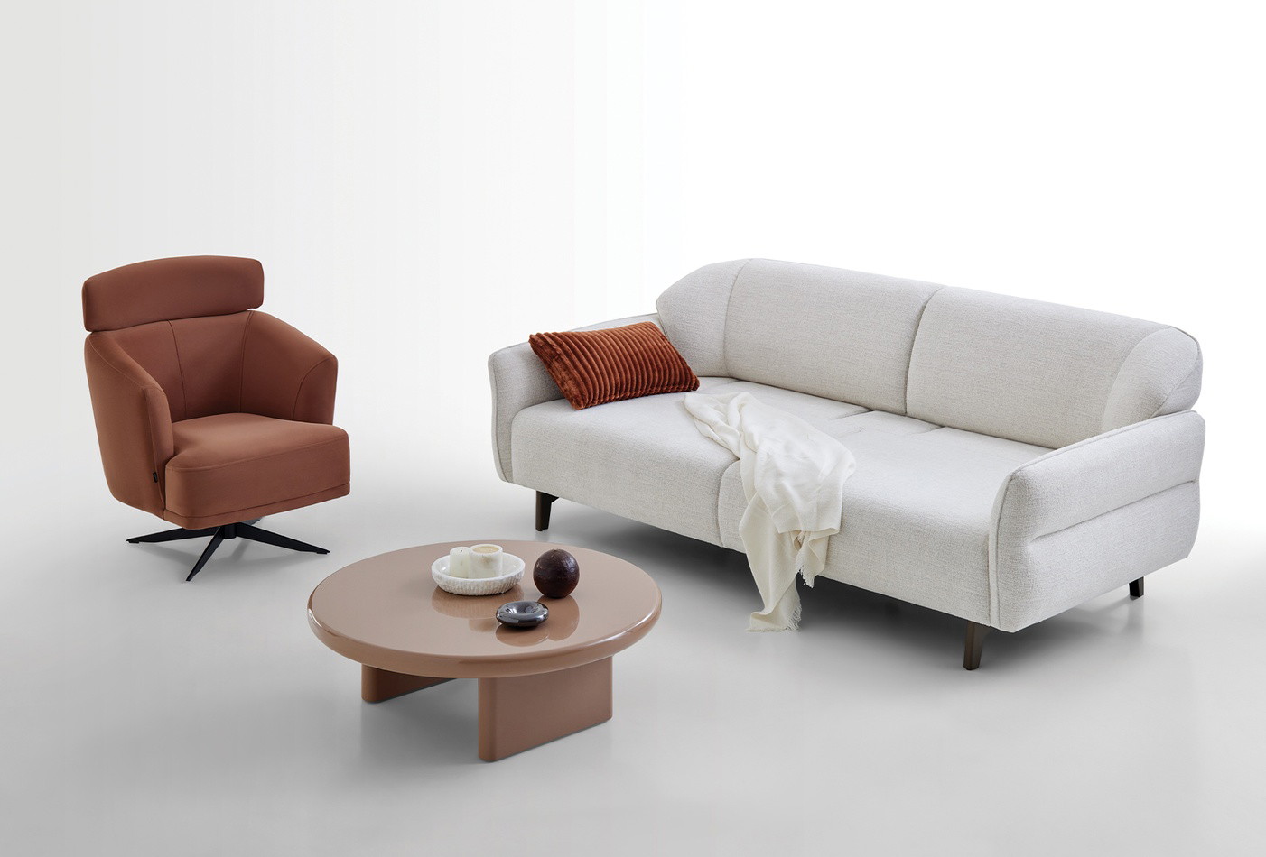HERA 3-Seater Sofa Bed Contemporary Fabric Upholstered Sofa