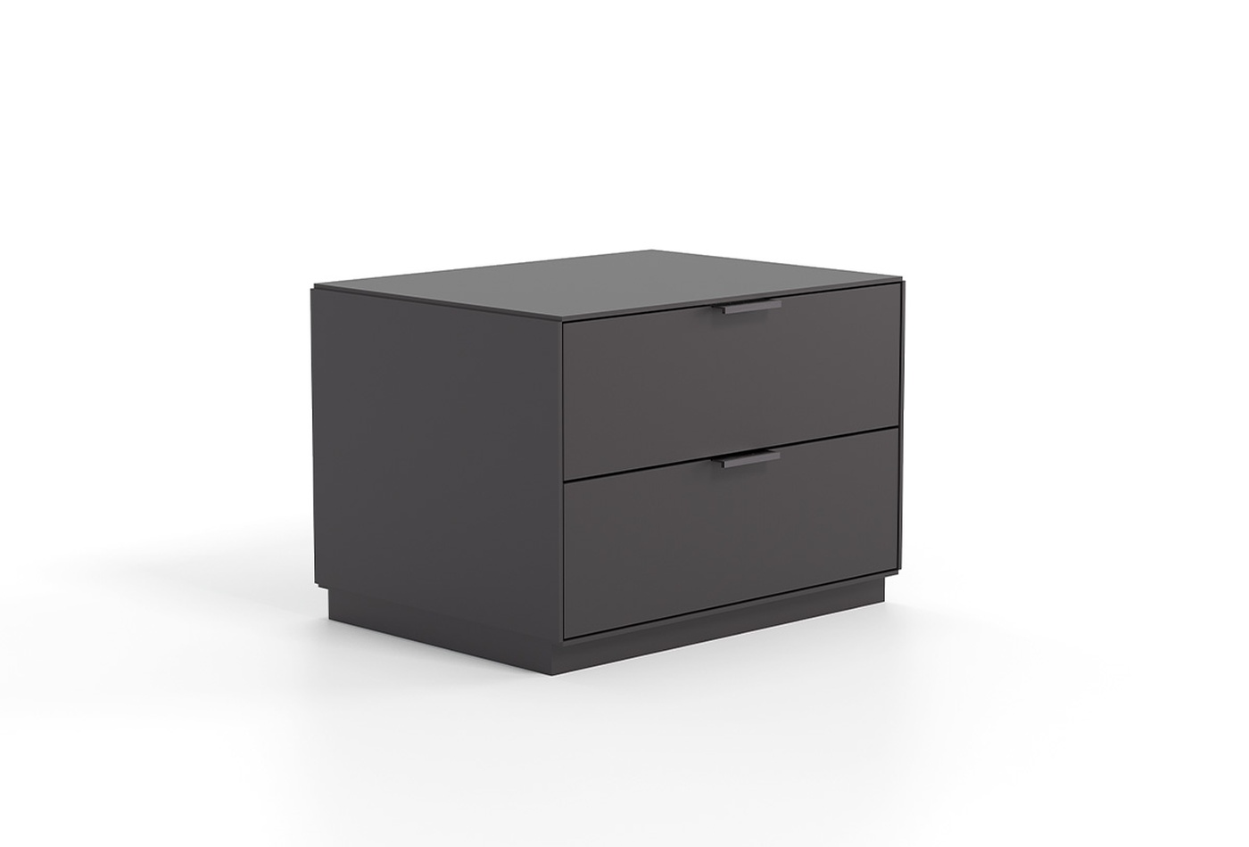 Modena Contemporary Nightstand 2-Drawer MDF Charcoal