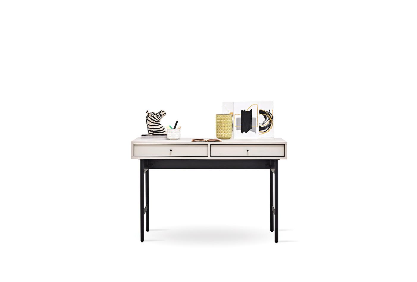 Loreto Modern Industrial Writing Desk with Metal Frame