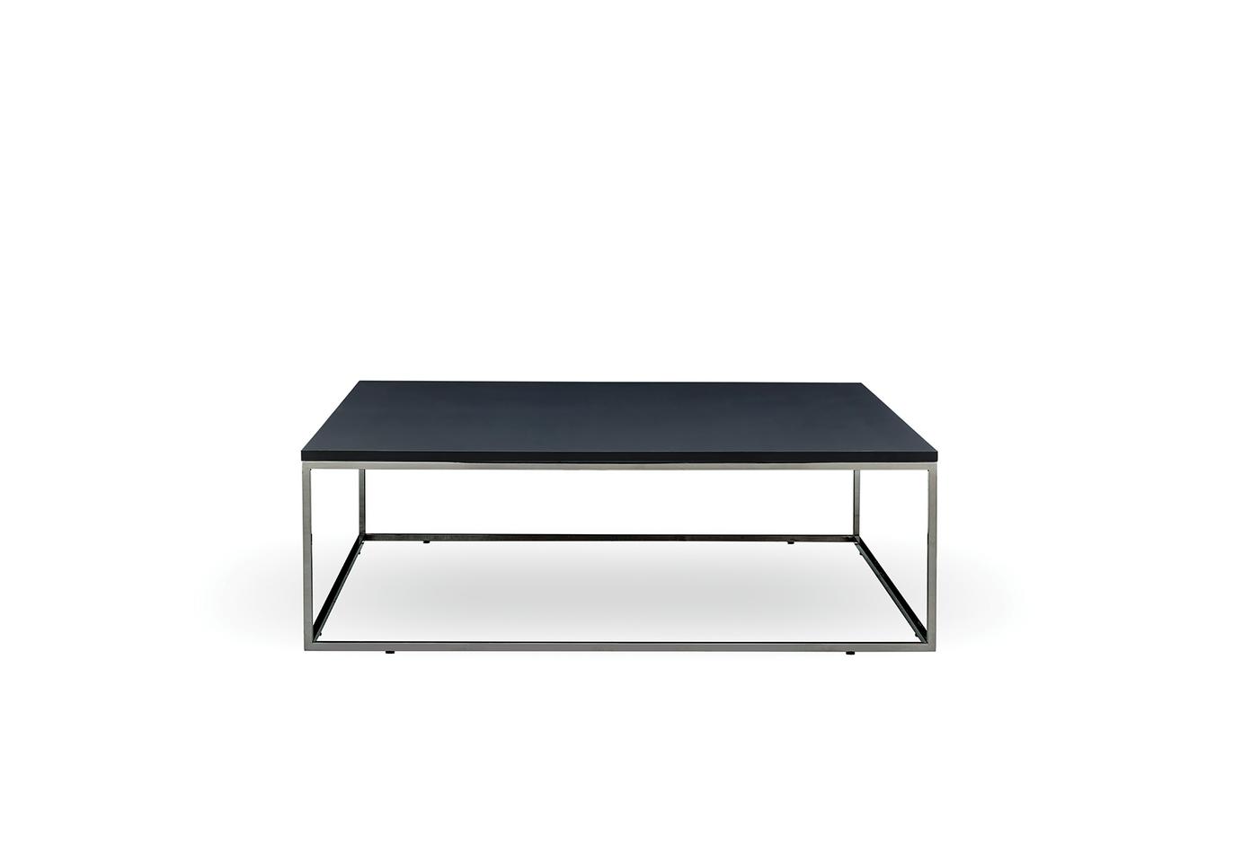 Legato Modern Coffee Table with Black Metal Frame & Matte Top