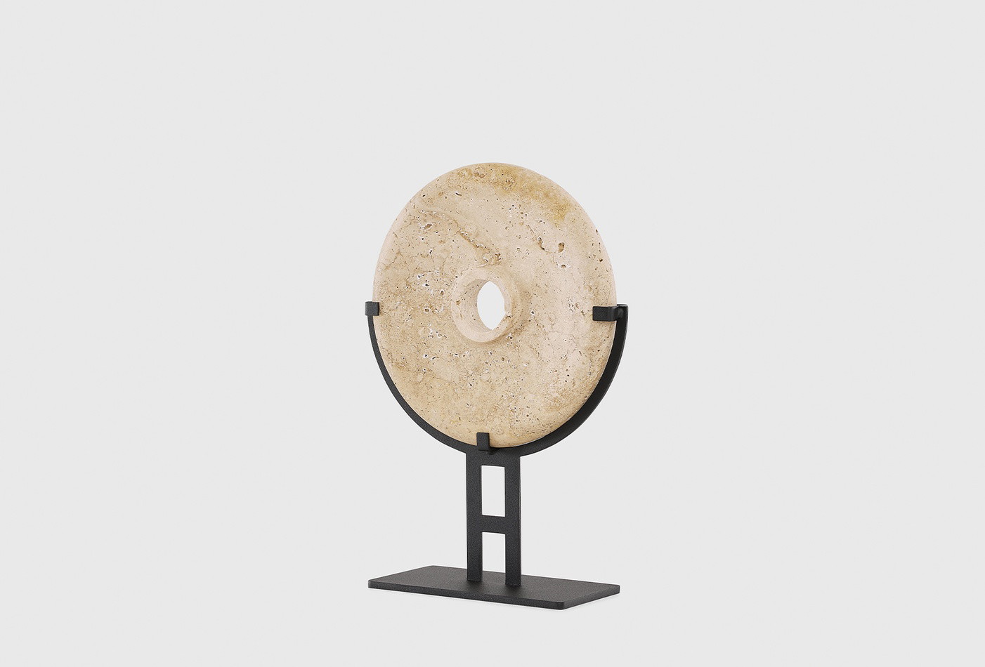 Eye Large Decorative Marble Stone Object with Metal Stand