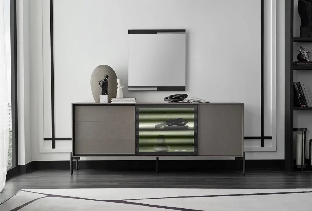 Berta Sideboard Large Modern MDF Metal Frame Storage Cabinet