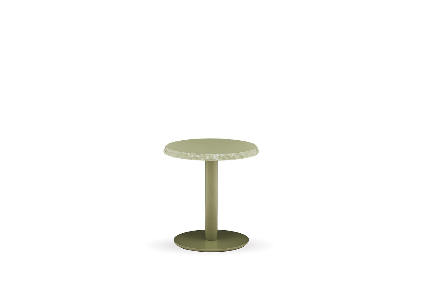 ALPHA Modern Sage Green Metal Frame Round Side Table