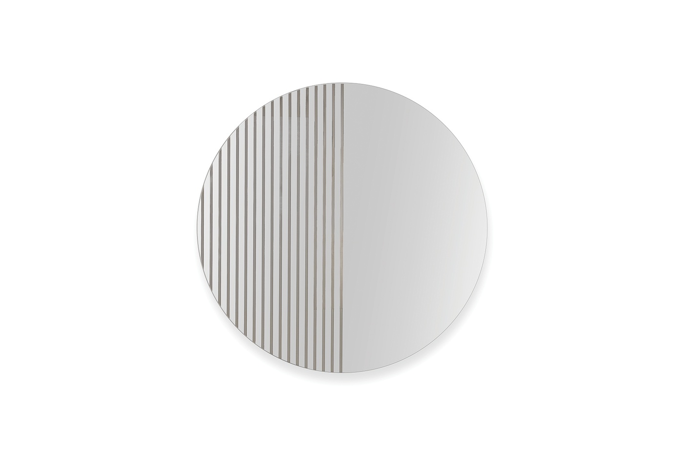 CANTE Modern Round Wall Mirror with Striped Design - Tempered Glass