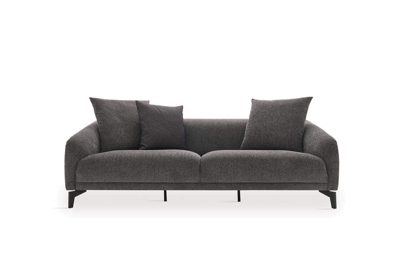 Maison 3-Seater Sofa in Charcoal Fabric Upholstery Contemporary Design
