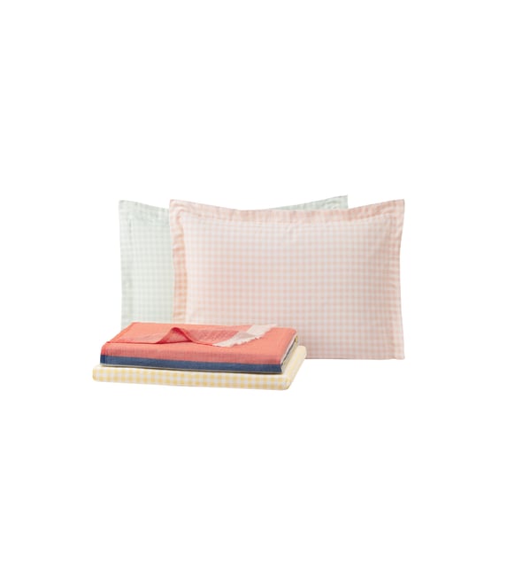 Queen Size Mattia Muslin Pique Set - Vermilion
