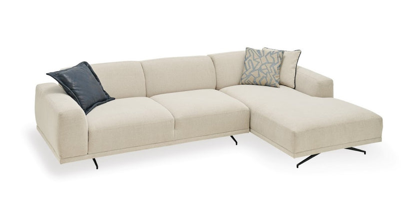 GIORNO L Corner Sofa Set Contemporary Fabric Upholstery