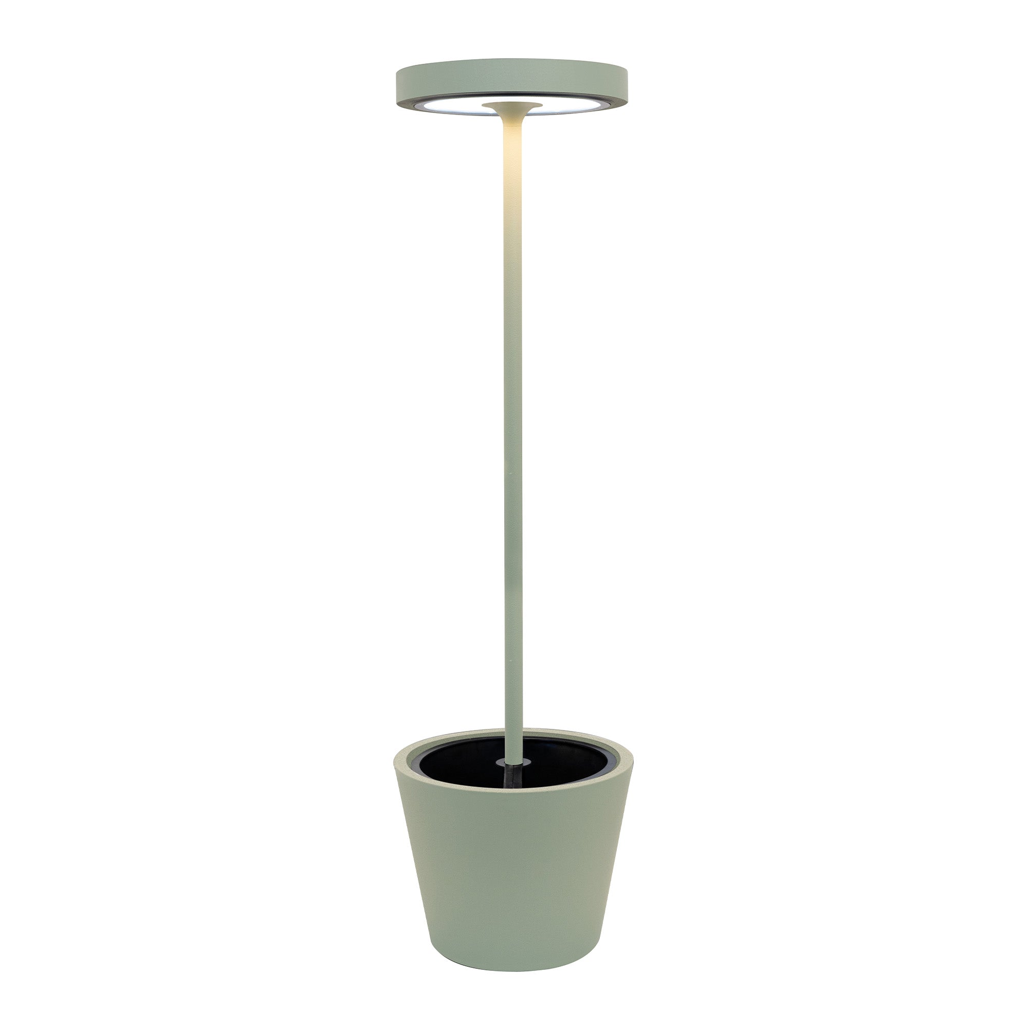 POLDINA REVERSO L FLOOR LAMP RF WITH VASE 10W DYNAMIC WHITE - PD -IP65- SAGE GREEN REMOTE CONTROL