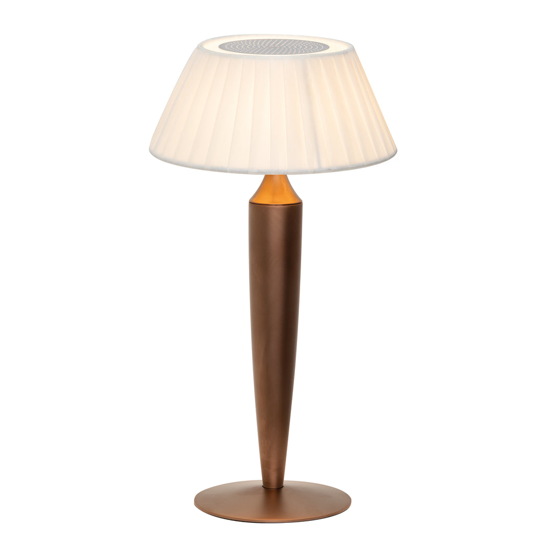FLAMINIA TABLE LAMP Ø.122x320mm. MATT BRONZE + IVORY LAMPSHADE