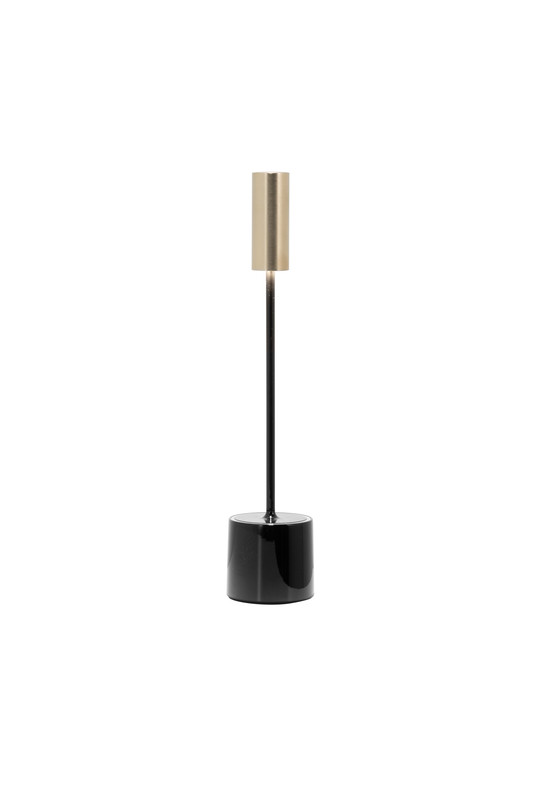 Carolina Table Lamp Ø.60X286Mm. Painted Glossy Black + Brushed Brass 2,0W Led 22-27-30K