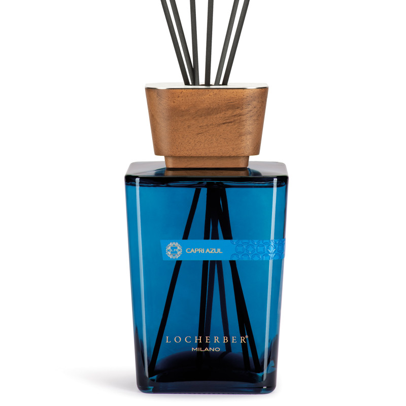Capri Blue Luxury Oil Diffuser in Cobalt Blue Glass with Wood Cap