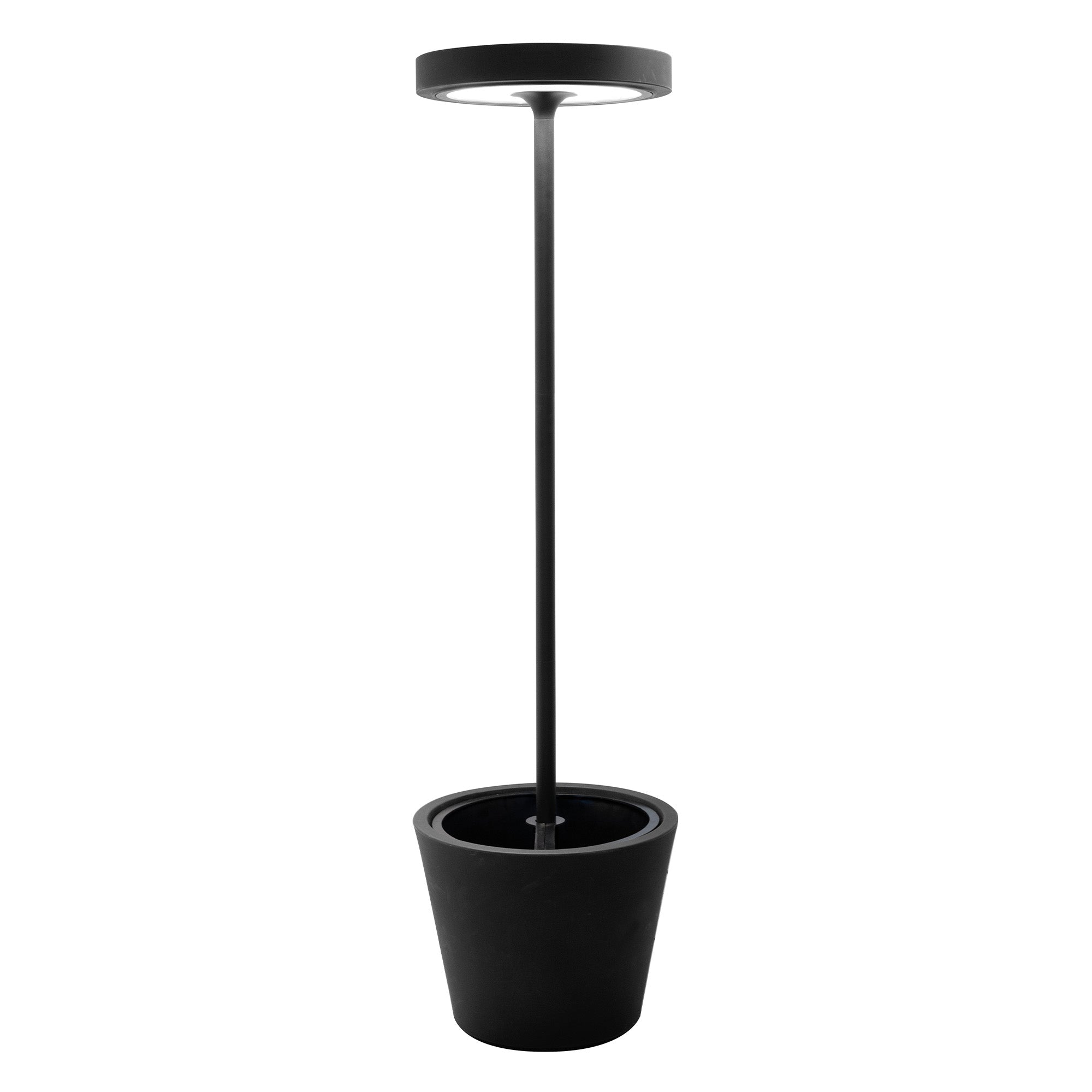 POLDINA REVERSO L FLOOR LAMP RF WITH VASE 10W DYNAMIC WHITE - PD -IP65- BLACK REMOTE CONTROL INCL.
