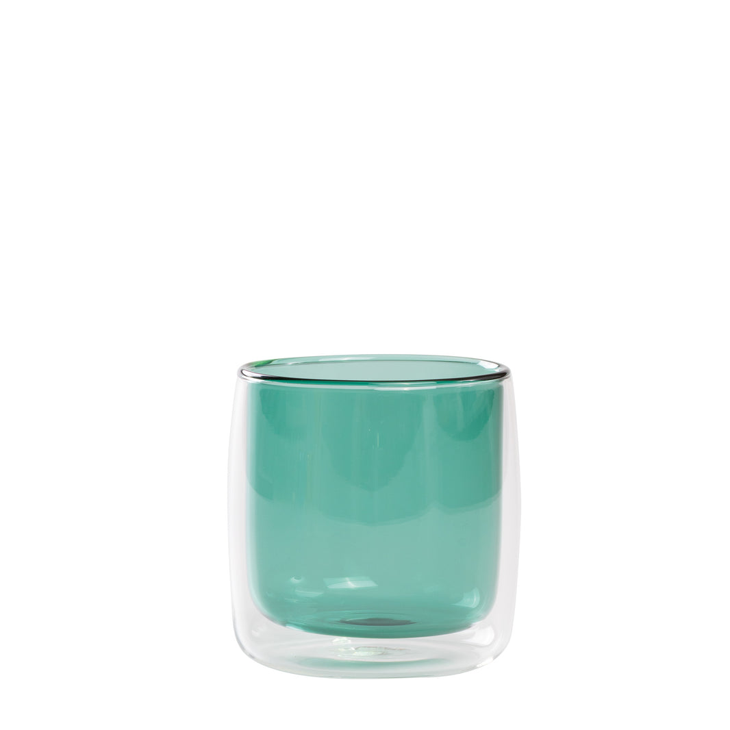 Bilia Double Glazed Tumbler Clear/Lake Green Ø.90x90mm. CL.32,5