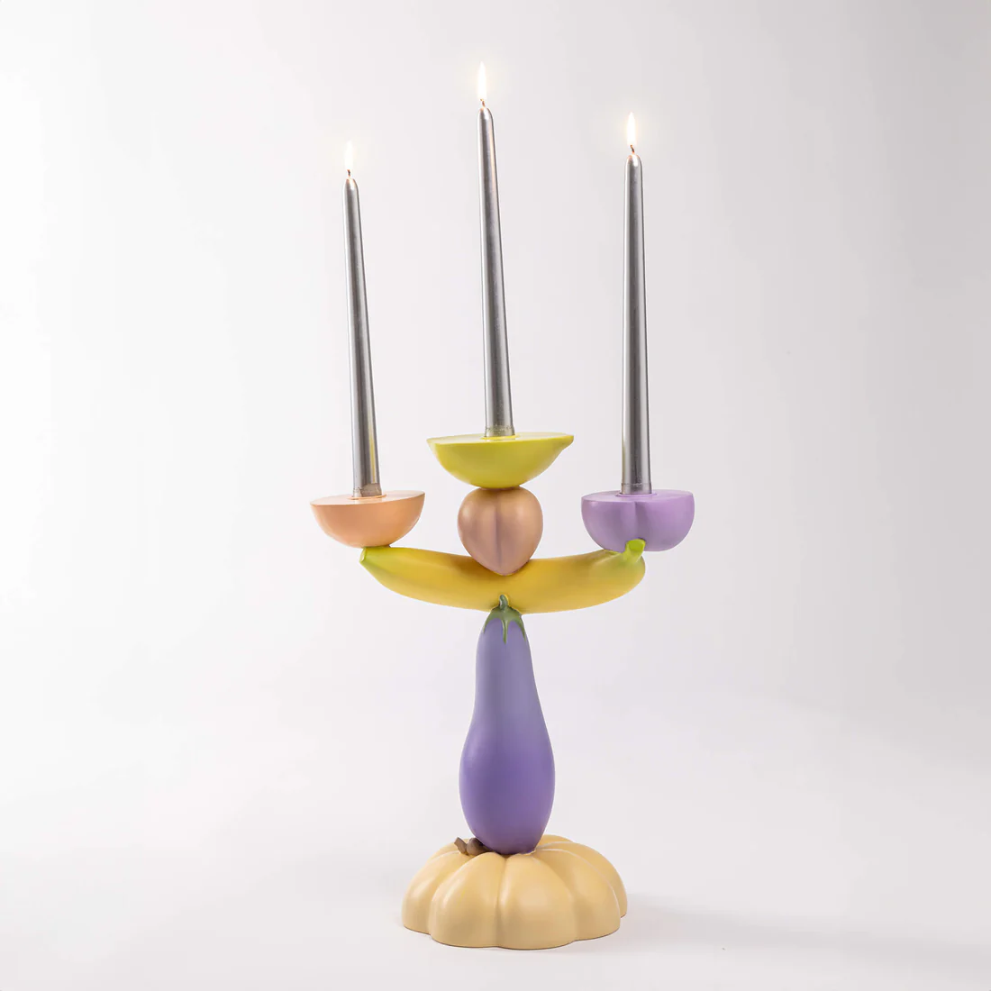 Resin Candelabra Vitamin Aubergine