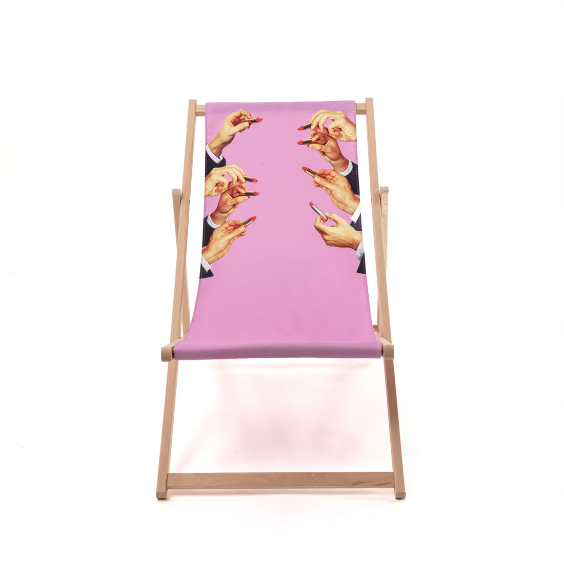 Folding Deckchair Lipsticks Pink Sit