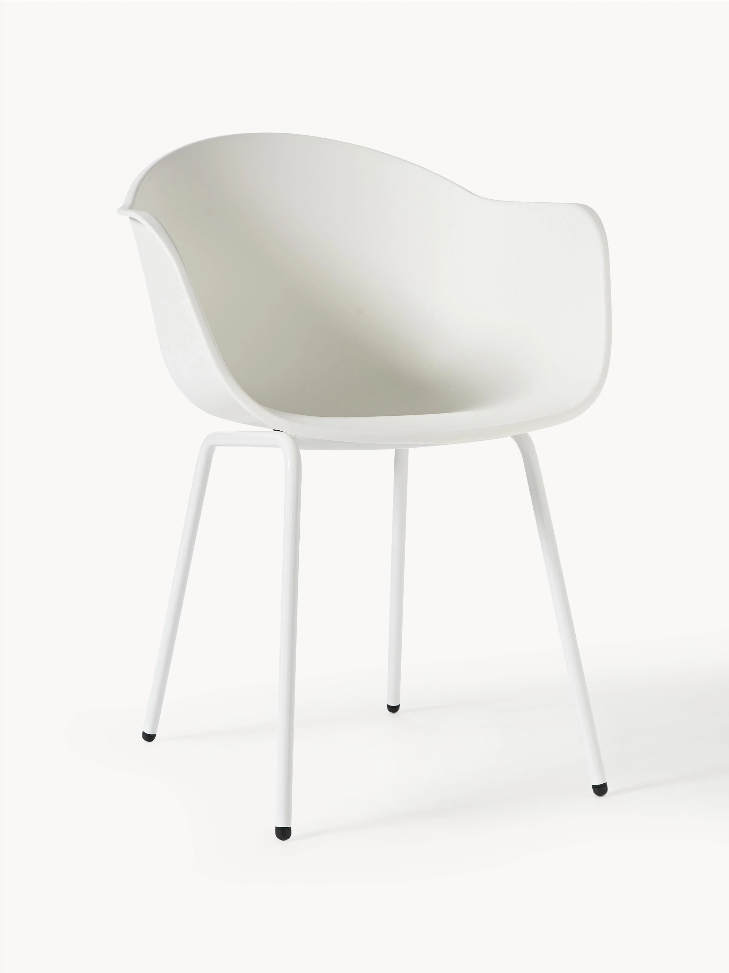 Harbour Chair Light Grey Steel Base White Shell