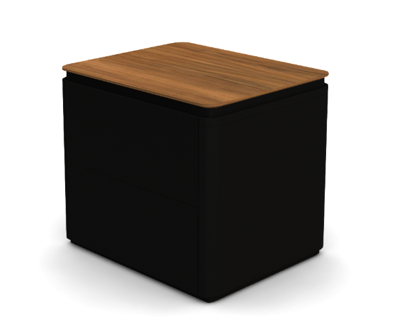 NIHIL BEDSIDE TABLE C20 LACQUER WALNUT 60X49X51