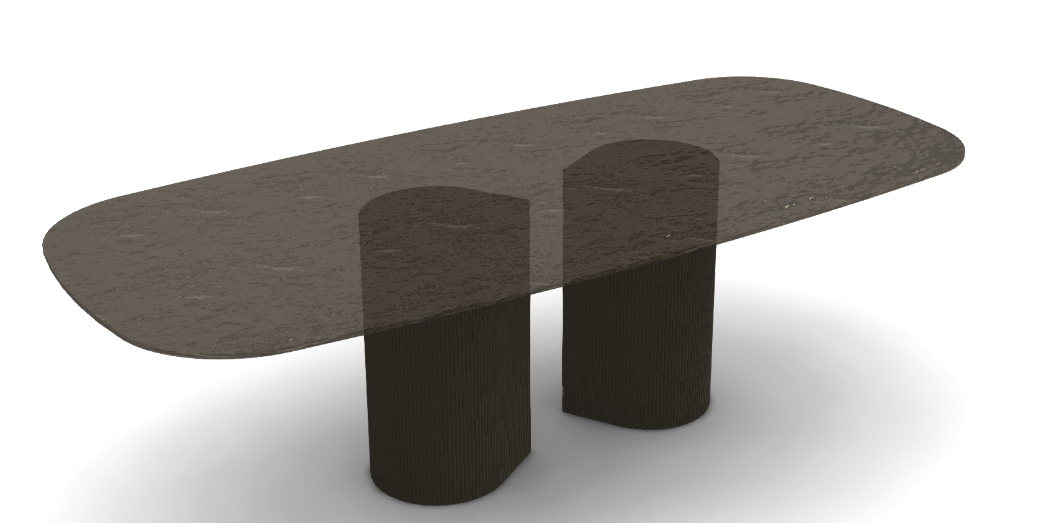 DAKRY DINING TABLE TEMPERED GLASS TOP 240X110X75