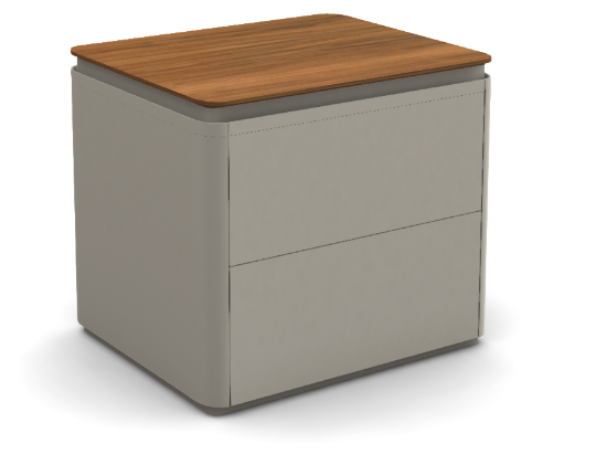 NIHIL BEDSIDE TABLE C26 LACQUER WALNUT 60X49X51